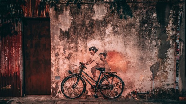 Graffiti Bicycle Children wallpaper