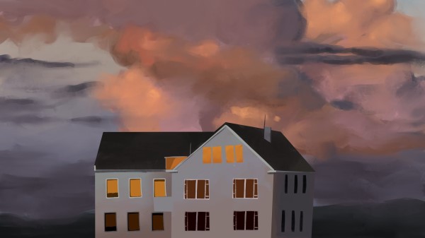 House Building Clouds wallpaper