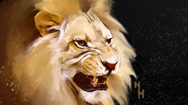 Lion Grin Art Pic wallpaper