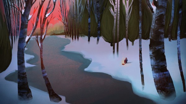 Man Bonfire Forest wallpaper