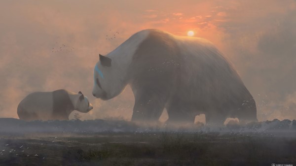 Panda Family Cub wallpaper