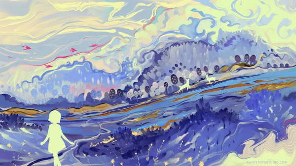 Silhouette Child Art wallpaper