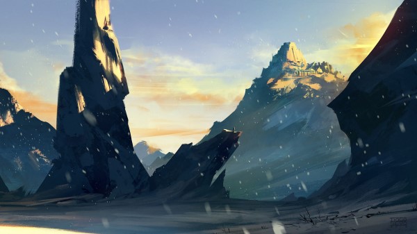 Silhouette Wanderer Rock wallpaper