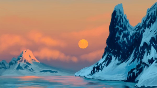 Sunset Mountains Lake wallpaper