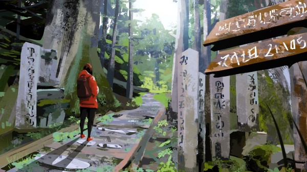 Traveler Lonely Art wallpaper