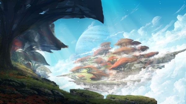 Trees Moon Fantasy Wallpaper