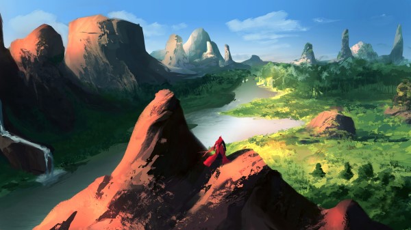 Wanderer Landscape Fantasy wallpaper