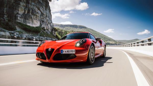 Alfa Romeo 4c Au Spec Red Front View Wallpaper