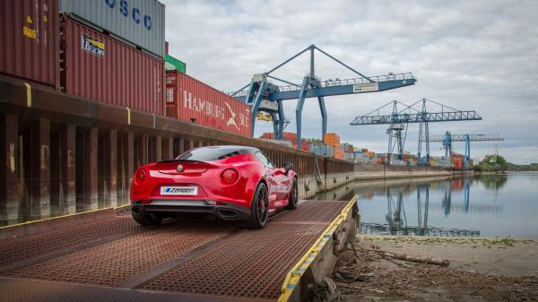 Alfa Romeo 4c Zender Red Rear View Wallpaper