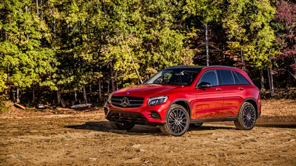 Amg Mercedes Benz Glk Class X2536 Red Side View Wallpaper