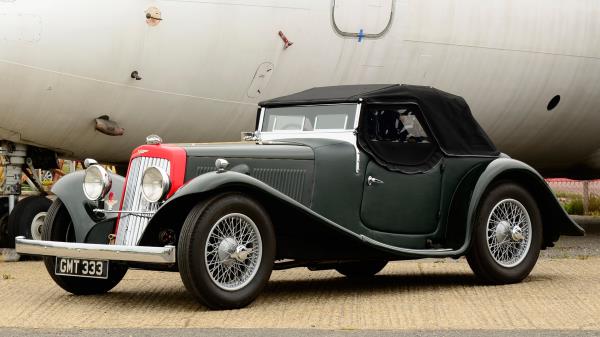 Aston Martin 1937 Black Green Side View Style Cars Aircraft Wallpaper