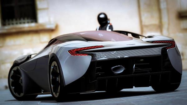 Aston Martin Rear View Black Sports Car Wallpaper