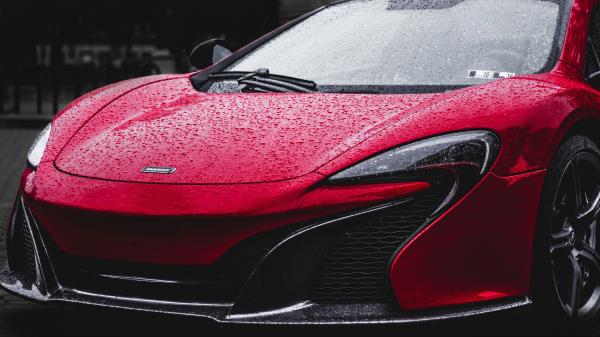 Auto Red Front View Lights Drops Wallpaper