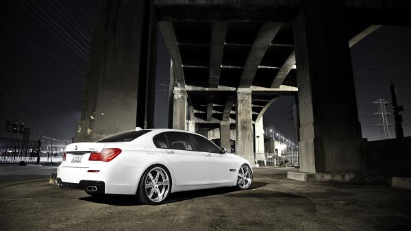 Bmw 7 750li White Rear View Wallpaper