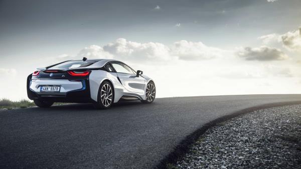 Bmw I8 Rear View Road Wallpaper