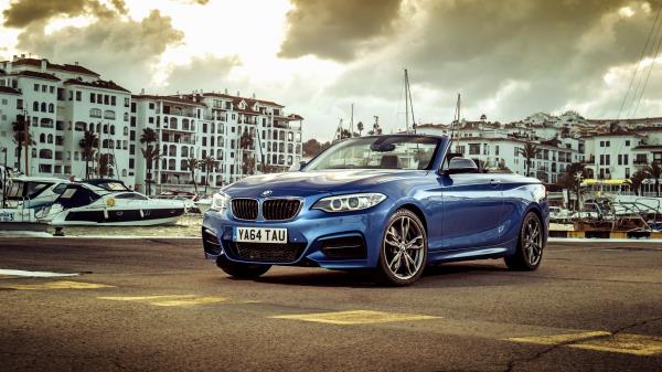 Bmw M235i Uk Spec F23 2015 Convertible Blue Dock Wallpaper