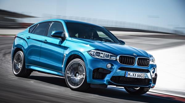 Bmw X6 Bmw Blue Speed Side View Wallpaper
