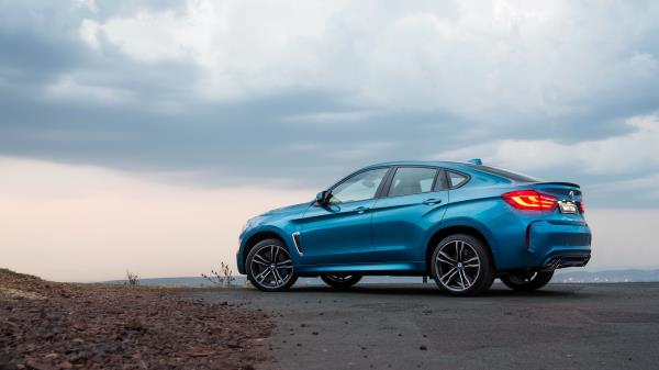 Bmw X6 Za Spec F16 Blue Side View Wallpaper