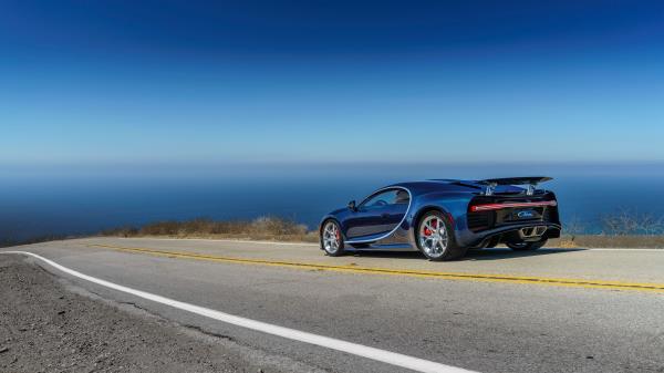 Bugatti Chiron Side View Road Wallpaper