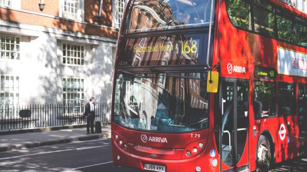 Bus Street Buildings wallpaper