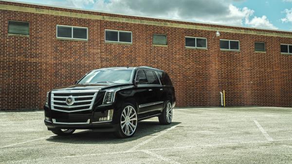 Cadillac Escalade Black Side View wallpaper