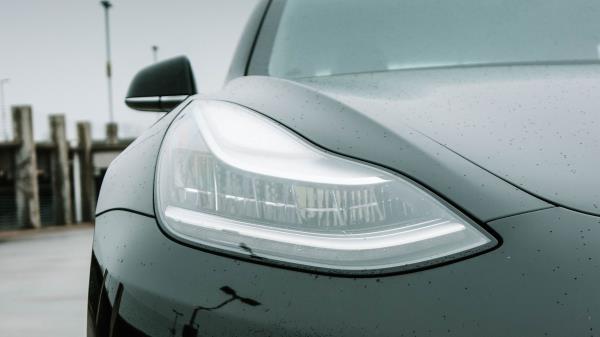 Car Headlight Front View Image Wallpaper
