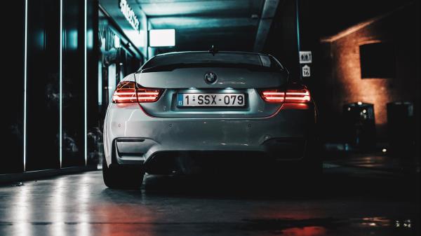 Car Rear View Neon wallpaper