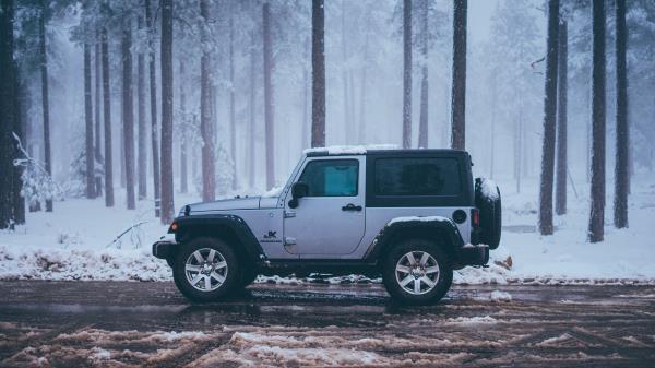 Car Suv Road Winter wallpaper