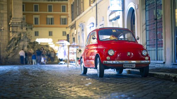 Fiat 500px Red Front View wallpaper