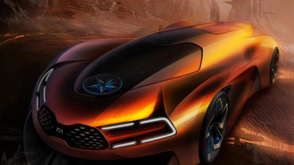 Kia Steam Engine Electric Sports Car 4k Wallpaper