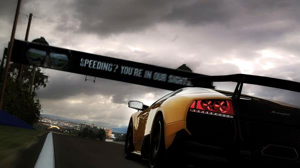 Lamborghini Rear View Yellow wallpaper