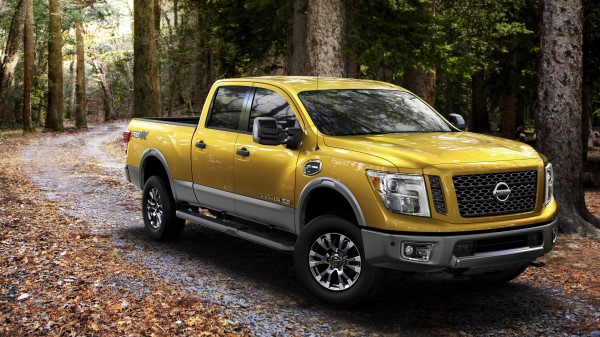Nissan Titan Yellow Side View wallpaper