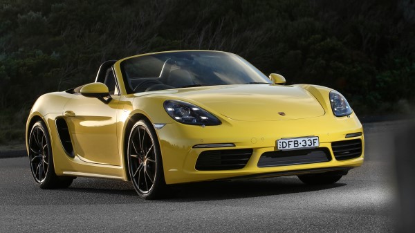 Porsche 718 Boxster Convertible Yellow Wallpaper