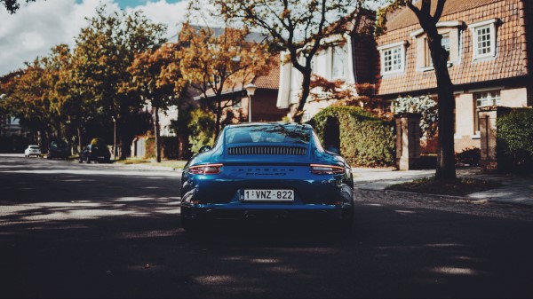 Porsche Sports Car Rear View Wallpaper
