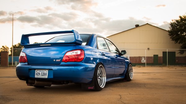 Subaru Impreza Wrx Sti Blue Rear View wallpaper