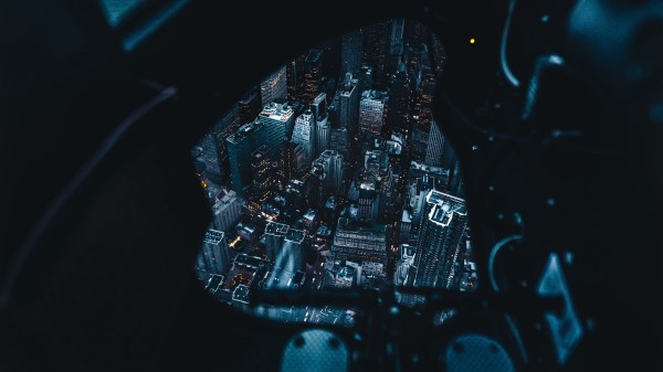 Aerial View Night City Feet wallpaper