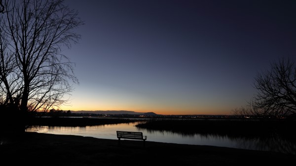 Bench Lake Dusk wallpaper