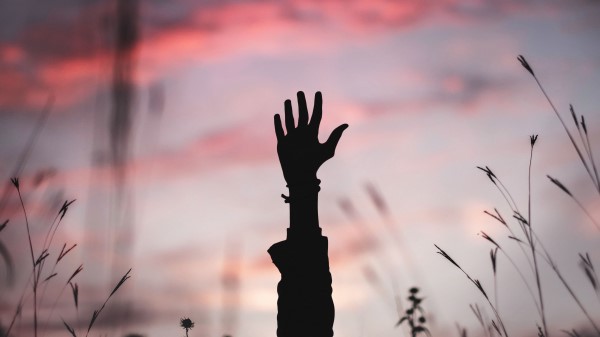 Hand Silhouette Sunset wallpaper