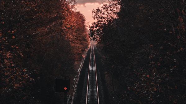 Rails Railway Aerial View wallpaper