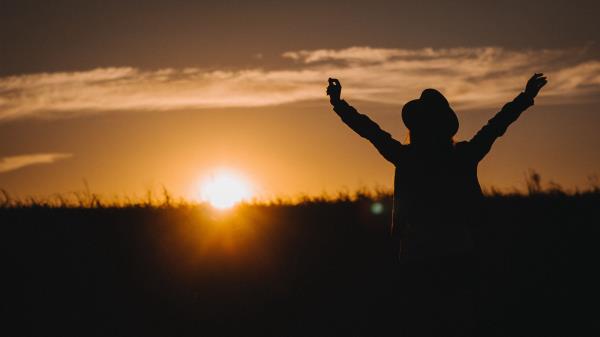 Silhouette Night Sunset Freedom wallpaper