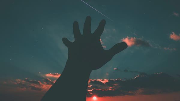 Starry Sky Hand Night wallpaper