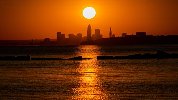 Sunset Sea City wallpaper