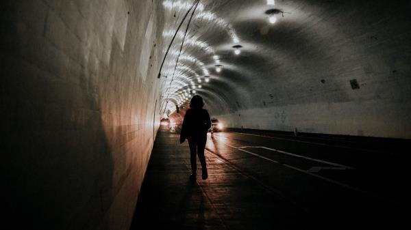 Tunnel Silhouette Dark wallpaper