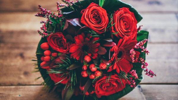 Bouquet Flowers Roses Red Composition wallpaper