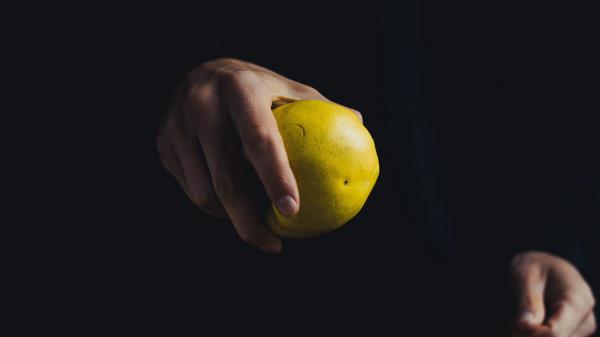 Apple Hand Fruit Dark Background Wallpaper