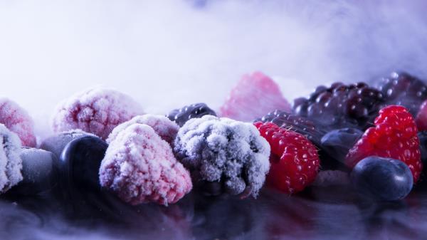 Berries Ice Raspberries Blueberries Blackberries Wallpaper