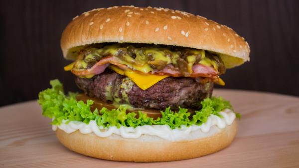 Burger Hamburger Burger Buns Vegetables Wallpaper
