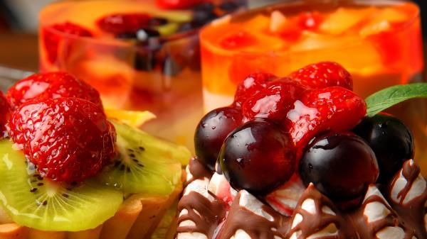 Cakes Jelly Fruit Tasty Wallpaper