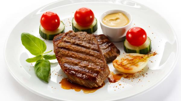Chop Mustard Tomatoes Cucumbers Leaves Plate Wallpaper
