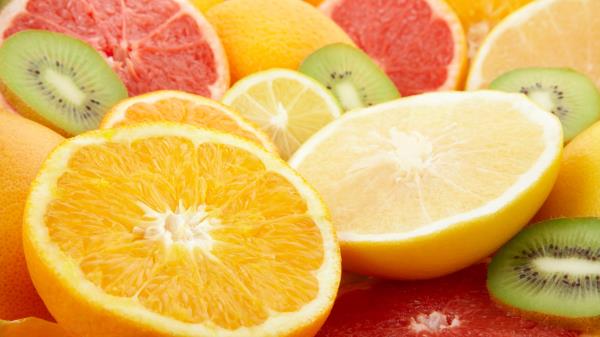Citrus Fruits Oranges Lemons Grapefruits Cut Kiwi wallpaper